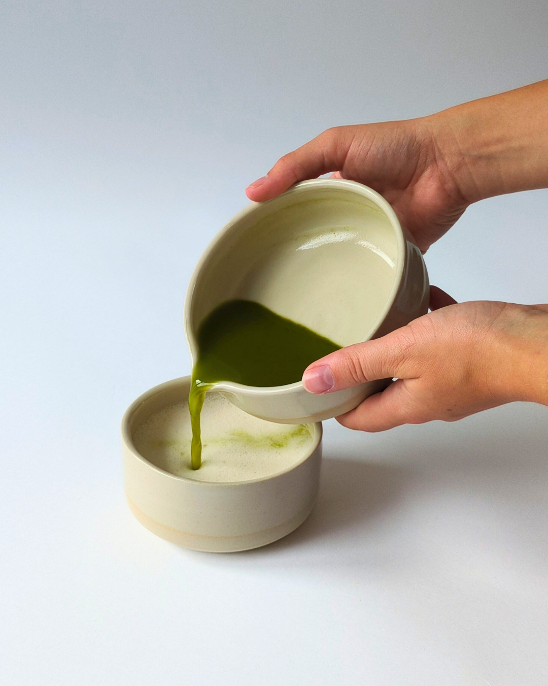 Matcha Set Schale und Becher - Natural Clay