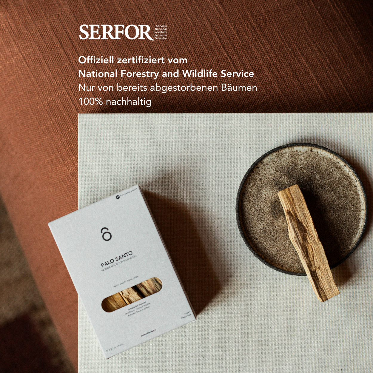 Palo Santo Wood Sticks SERFOR Certified Sustainably Harvested - High Resin Holy Wood