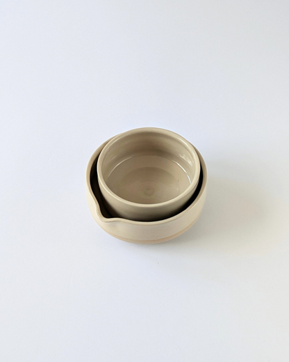 Matcha Set Schale und Becher - Natural Clay
