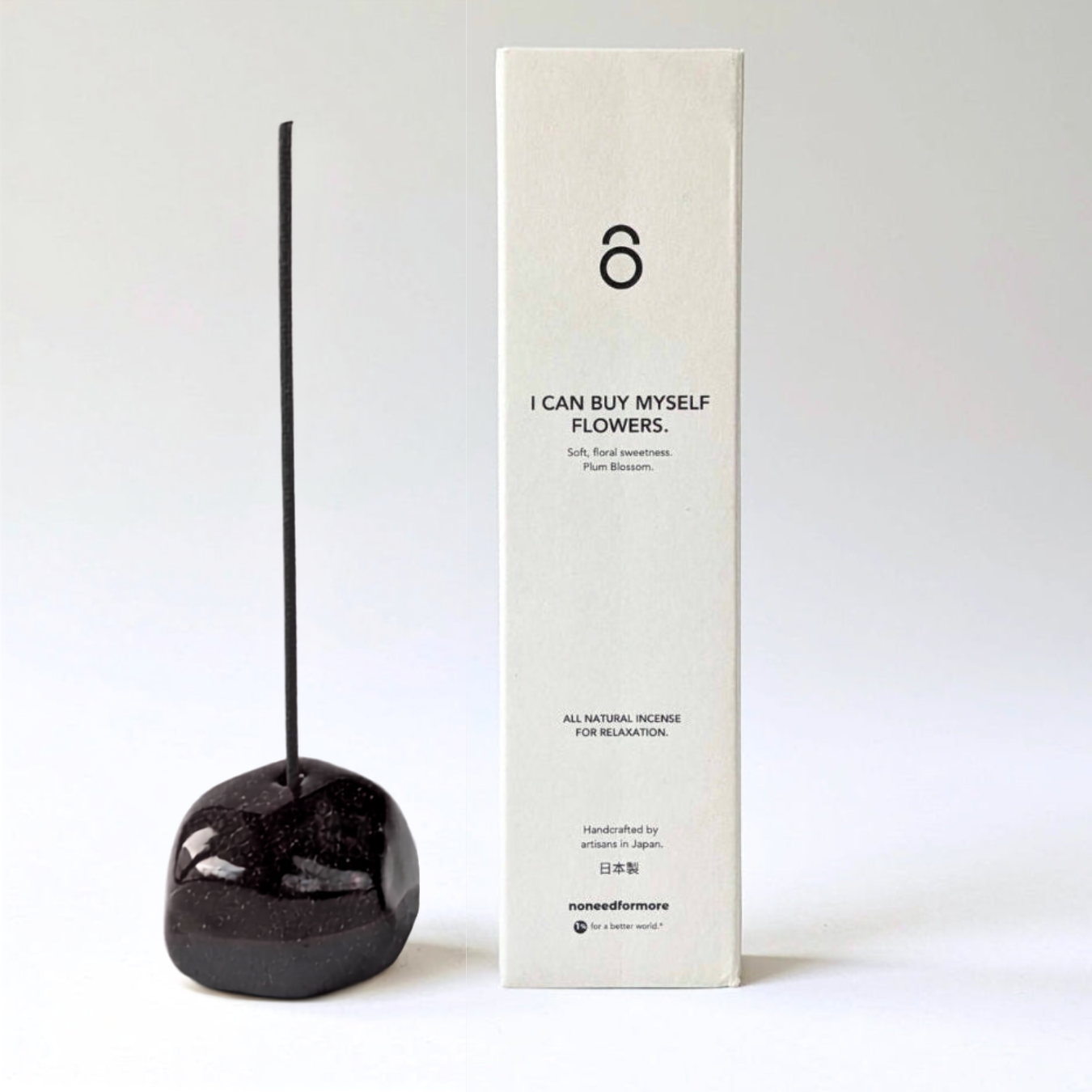 Duo Set - Pebble Räucherstäbchenhalter & Räucherstäbchen "I Can Buy Myself Flowers"