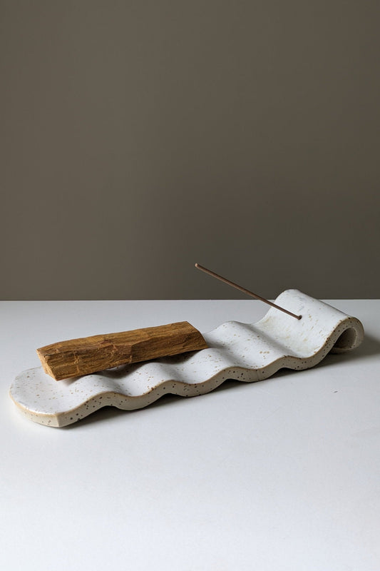 Handmade Incense & Palo Santo Holder - Wavy Dots Matte