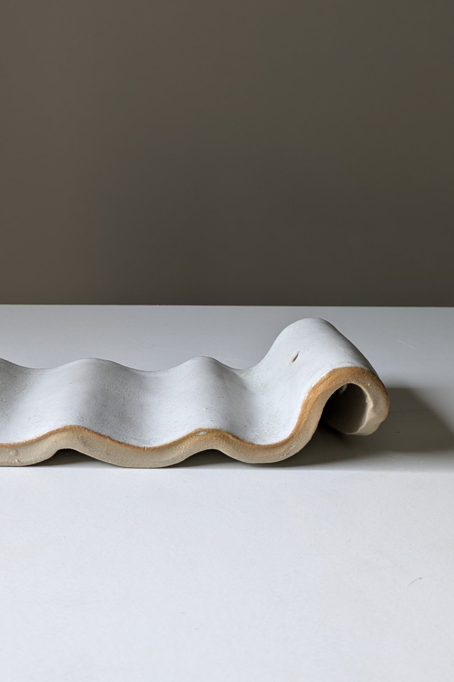 Handmade Incense & Palo Santo Holder - Wavy Matte White